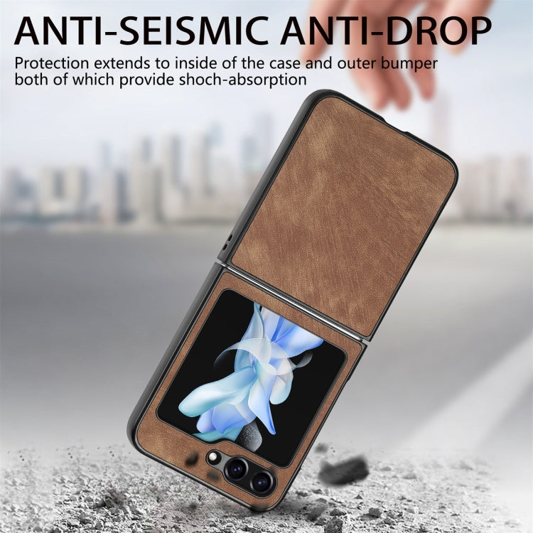 For Samsung Galaxy Z Flip6 / Flip7 FE Retro Leather Shockproof Phone Case