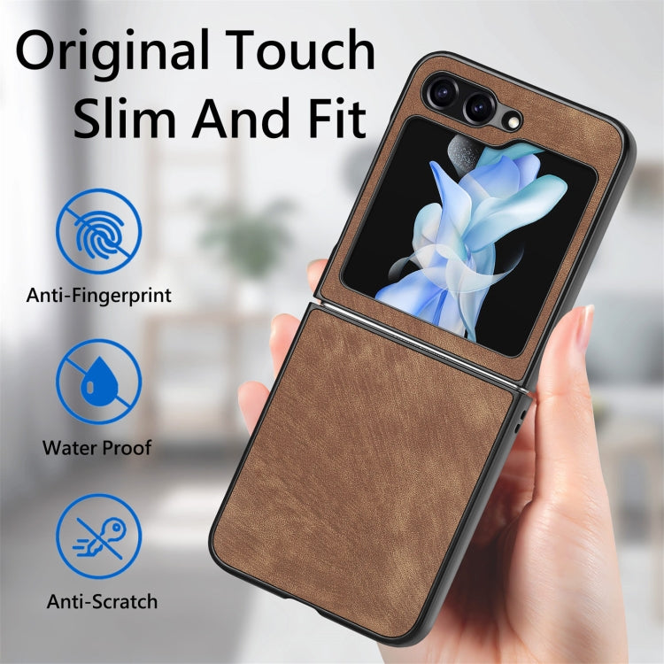 For Samsung Galaxy Z Flip6 / Flip7 FE Retro Leather Shockproof Phone Case