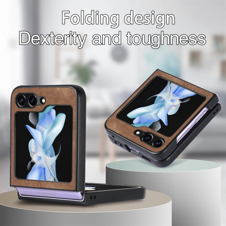 For Samsung Galaxy Z Flip6 / Flip7 FE Retro Leather Shockproof Phone Case