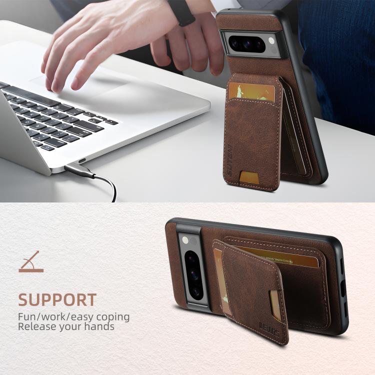 For Google Pixel 9 Suteni H02 Litchi Leather Card Wallet Stand Back Phone Case