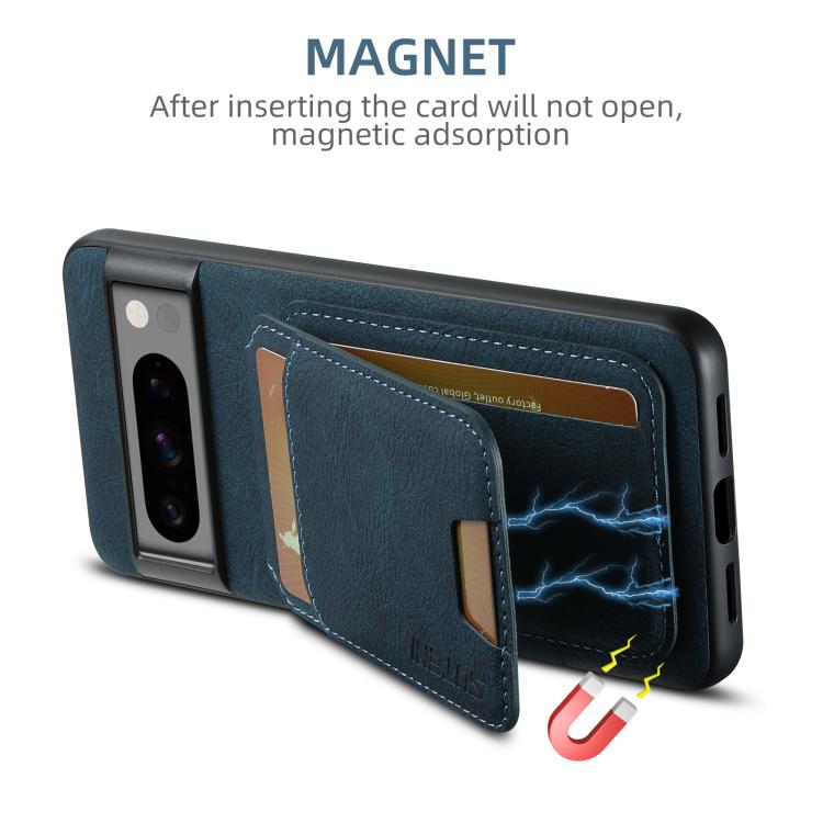 For Google Pixel 9 Suteni H02 Litchi Leather Card Wallet Stand Back Phone Case
