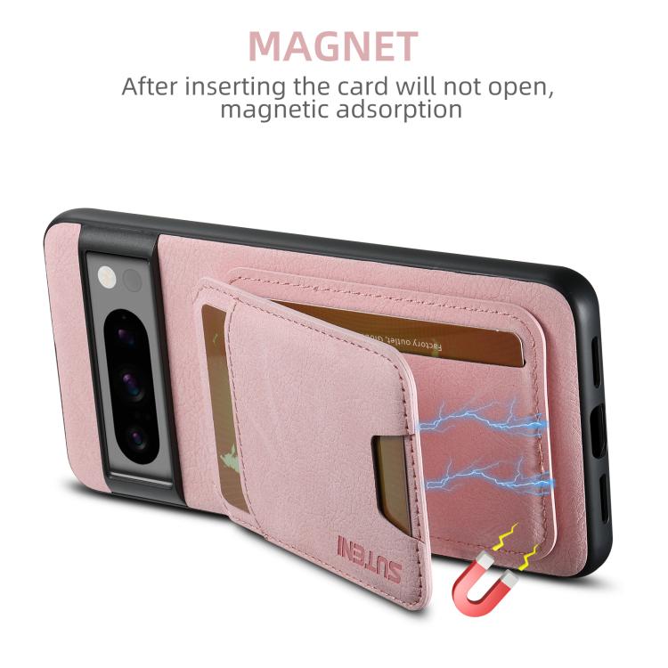 For Google Pixel 9 Suteni H02 Litchi Leather Card Wallet Stand Back Phone Case