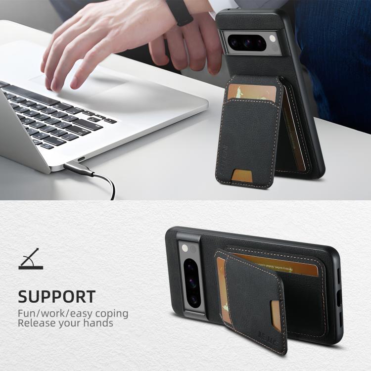 For Google Pixel 10 Pro Suteni H02 Litchi Leather Card Wallet Stand Back Phone Case