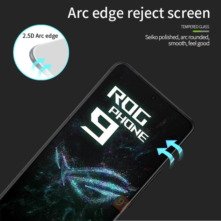 For ASUS ROG Phone 9 / 9 Pro / Zenfone 12 Ultra MOFI 9H 2.5D Full Screen Tempered Glass Film - Black