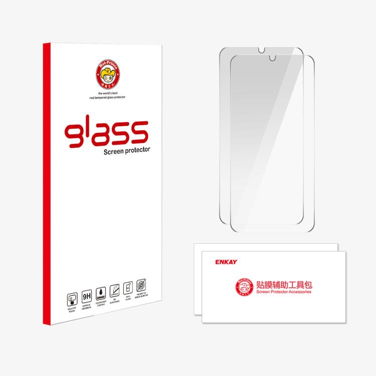 For Honor X6d 5G 2pcs ENKAY 9H Big Arc Edge High Aluminum-silicon Tempered Glass Film