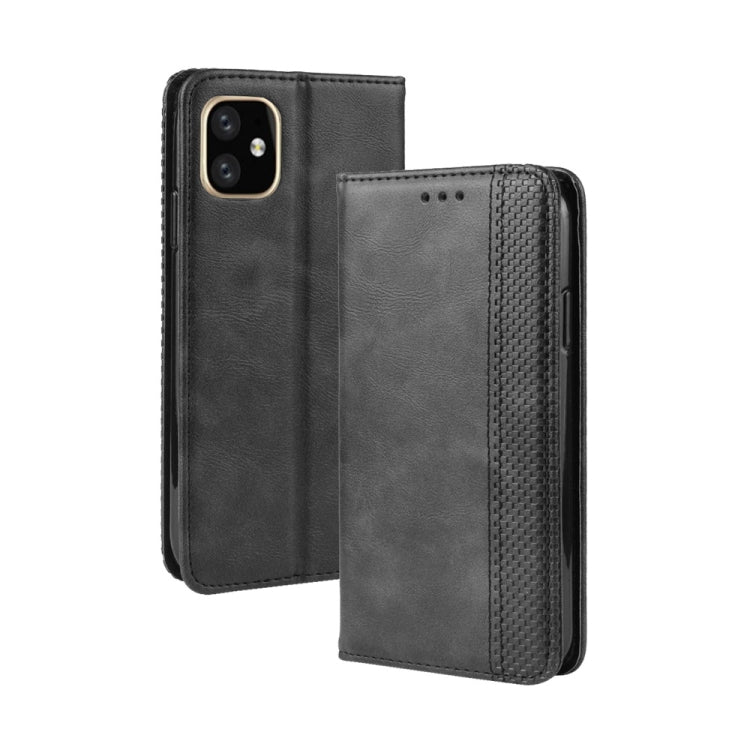 For iPhone 11 Magnetic Buckle Retro Crazy Horse Texture Horizontal Flip Leather Case