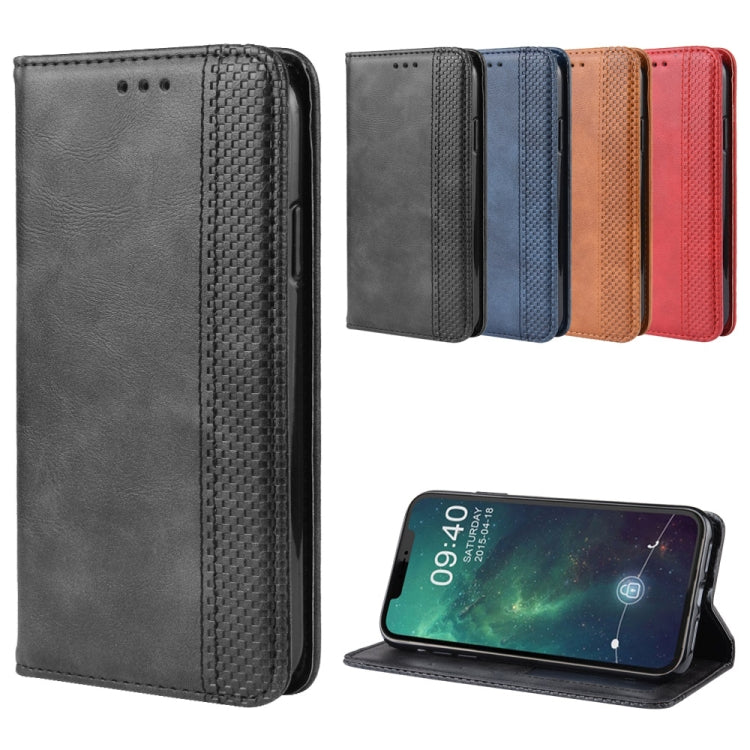 For iPhone 11 Magnetic Buckle Retro Crazy Horse Texture Horizontal Flip Leather Case