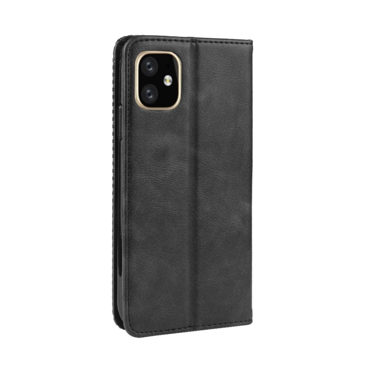 For iPhone 11 Magnetic Buckle Retro Crazy Horse Texture Horizontal Flip Leather Case