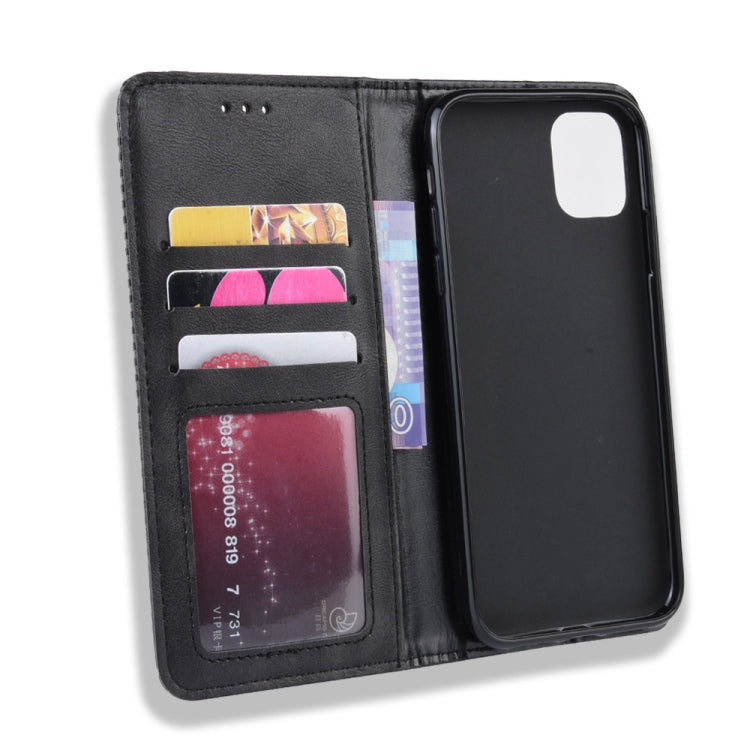 For iPhone 11 Magnetic Buckle Retro Crazy Horse Texture Horizontal Flip Leather Case
