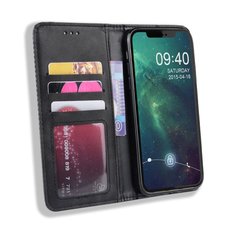 For iPhone 11 Magnetic Buckle Retro Crazy Horse Texture Horizontal Flip Leather Case