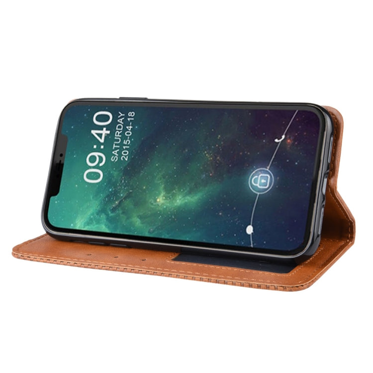 For iPhone 11 Magnetic Buckle Retro Crazy Horse Texture Horizontal Flip Leather Case