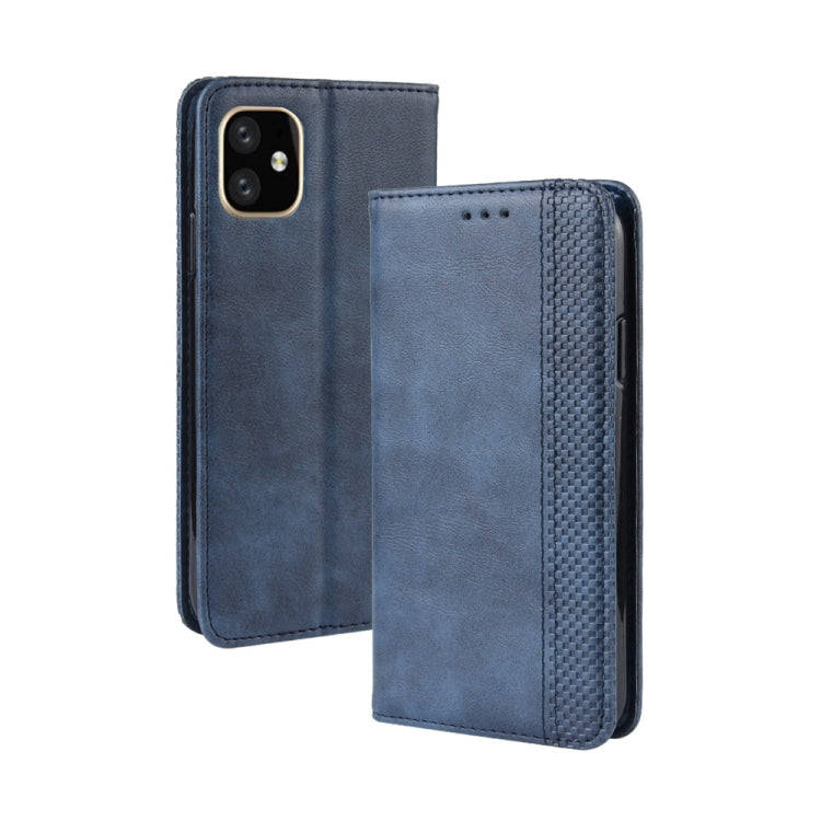 For iPhone 11 Magnetic Buckle Retro Crazy Horse Texture Horizontal Flip Leather Case