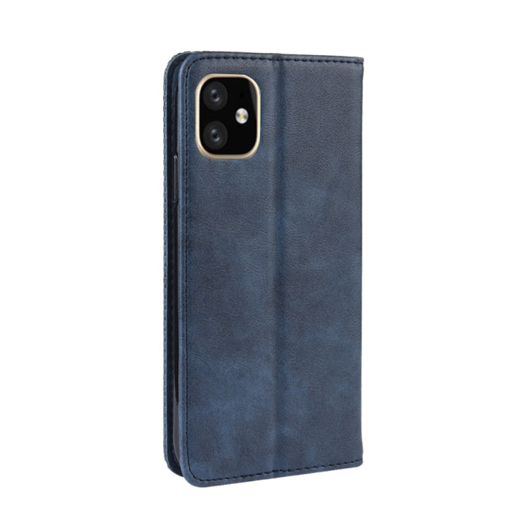 For iPhone 11 Magnetic Buckle Retro Crazy Horse Texture Horizontal Flip Leather Case