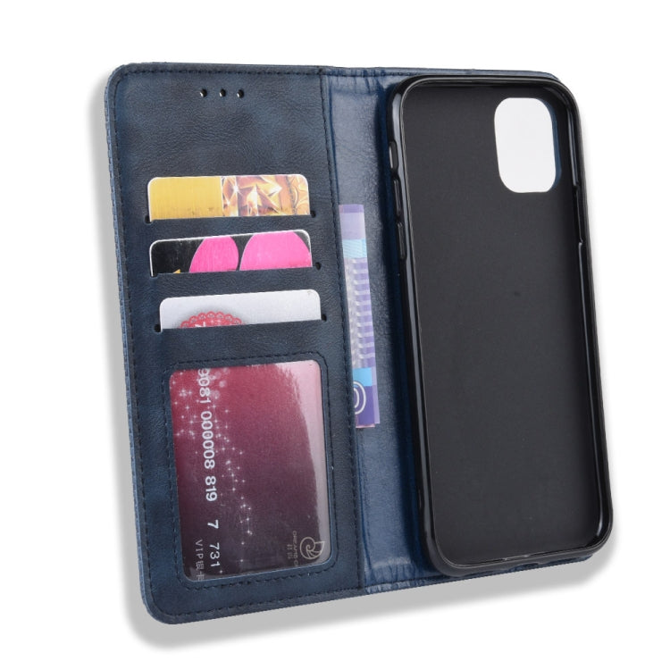 For iPhone 11 Magnetic Buckle Retro Crazy Horse Texture Horizontal Flip Leather Case