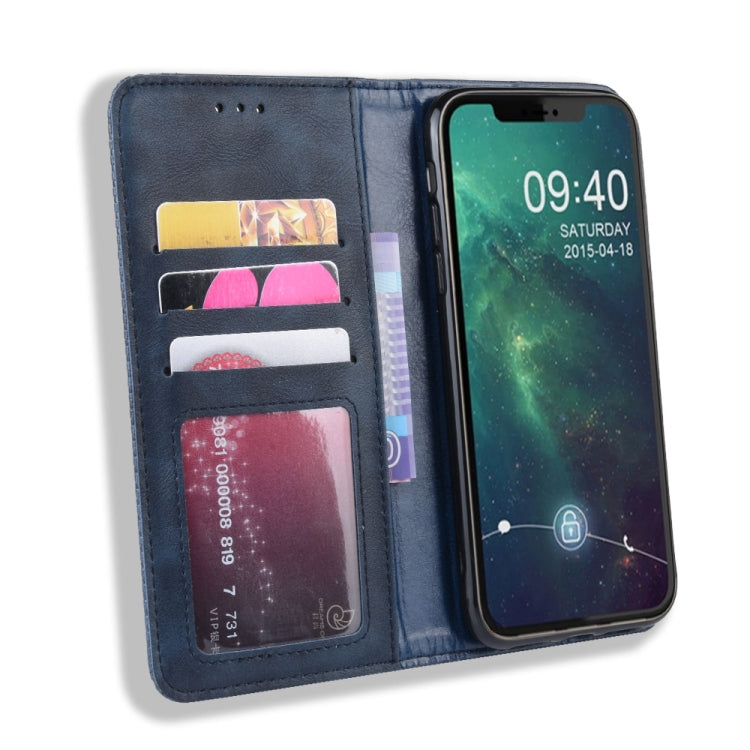 For iPhone 11 Magnetic Buckle Retro Crazy Horse Texture Horizontal Flip Leather Case