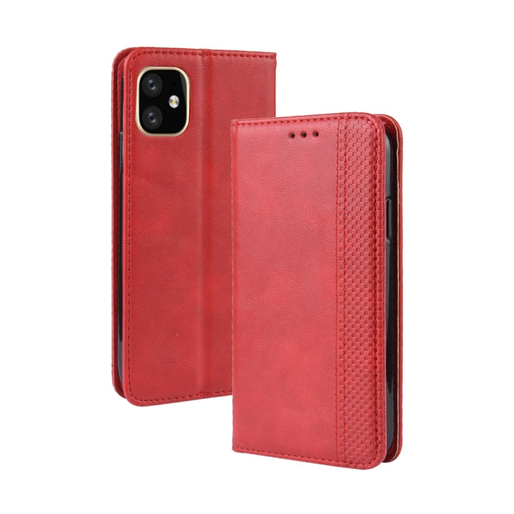 For iPhone 11 Magnetic Buckle Retro Crazy Horse Texture Horizontal Flip Leather Case