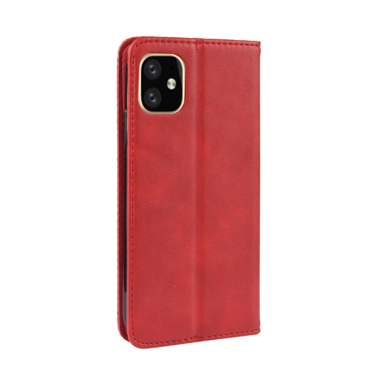 For iPhone 11 Magnetic Buckle Retro Crazy Horse Texture Horizontal Flip Leather Case