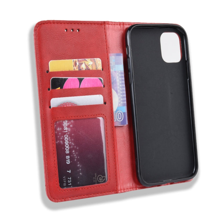 For iPhone 11 Magnetic Buckle Retro Crazy Horse Texture Horizontal Flip Leather Case