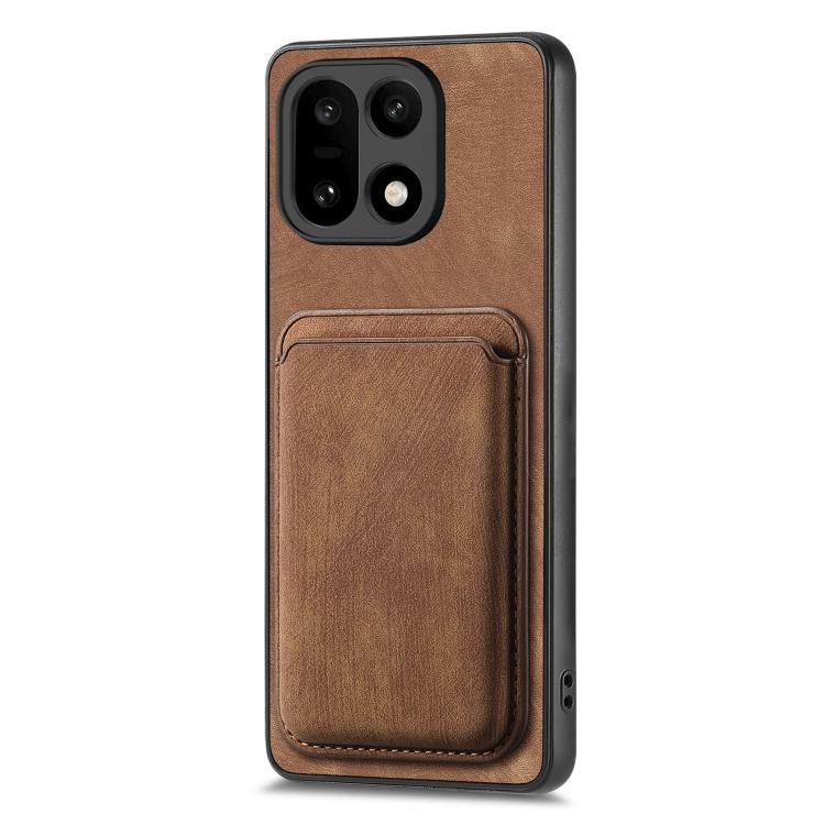 For OnePlus 15 Retro Leather Card Bag Magnetic Phone Case