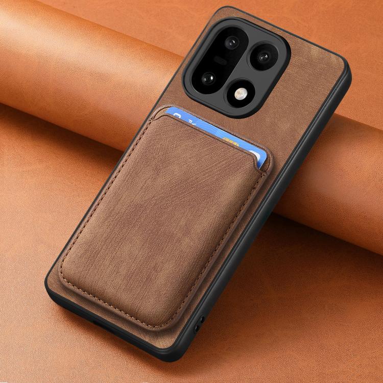 For OnePlus 15 Retro Leather Card Bag Magnetic Phone Case