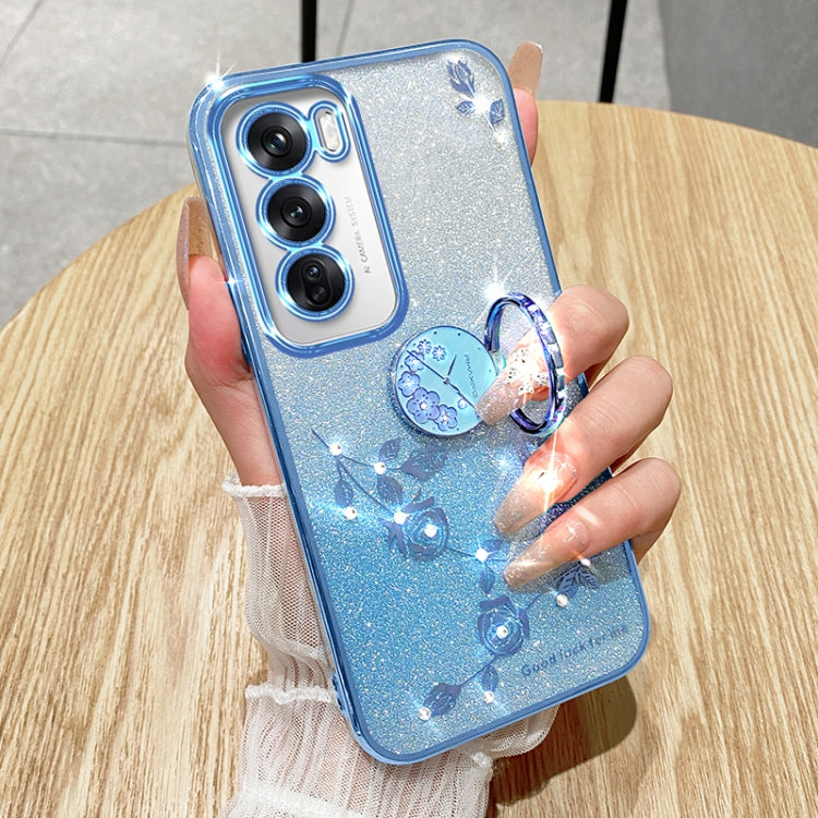 For OPPO Reno12 Global Gradient Glitter Immortal Flower Ring All-inclusive Phone Case