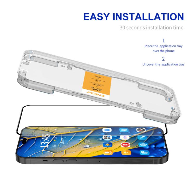 For Honor X8c ENKAY Easy Install High Alumina Silicon Full Glass Film