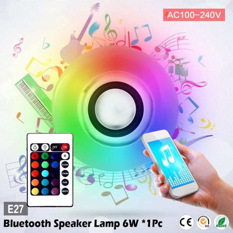 E27 12W Wireless Bluetooth Speaker Music Playing RGB LED Bulb Dimmable RGBW LED Lamp with 24 Keys Remote Control,  AC 110-240V