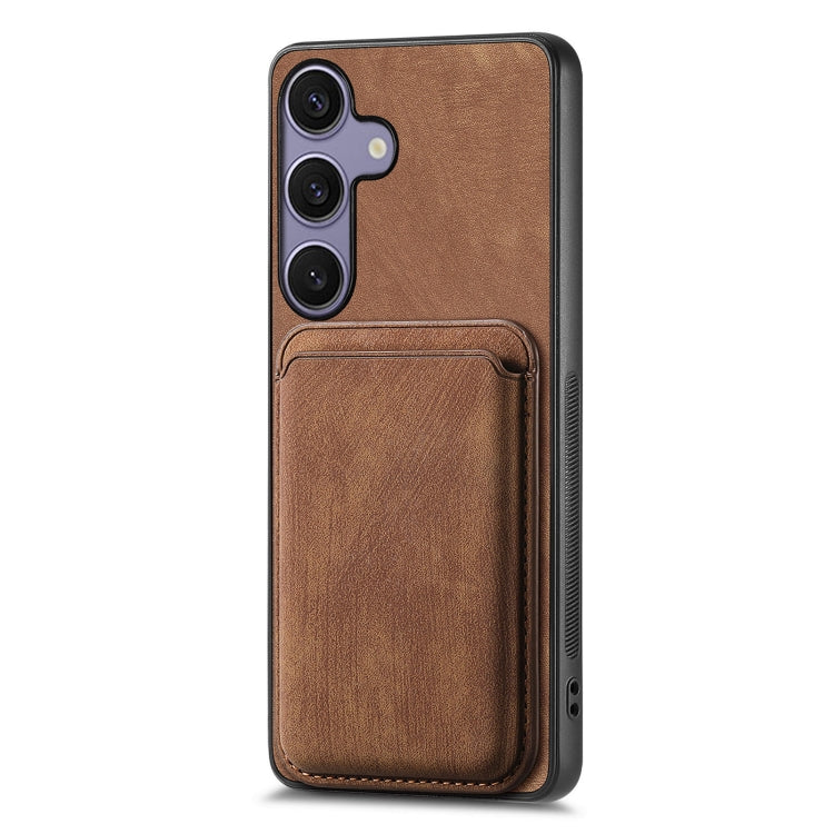 For Samsung Galaxy S25 5G Retro Leather Card Bag Magnetic Phone Case