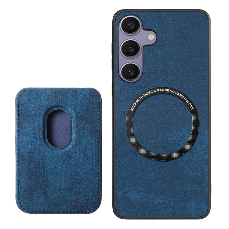For Samsung Galaxy S25 5G Retro Leather Card Bag Magnetic Phone Case