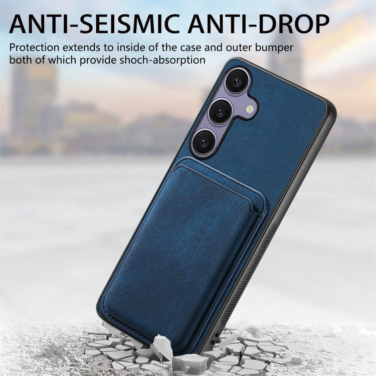 For Samsung Galaxy S25 5G Retro Leather Card Bag Magnetic Phone Case