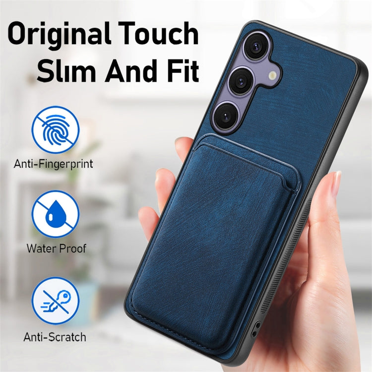 For Samsung Galaxy S25 5G Retro Leather Card Bag Magnetic Phone Case