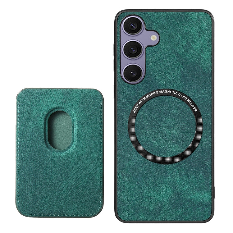 For Samsung Galaxy S25 5G Retro Leather Card Bag Magnetic Phone Case