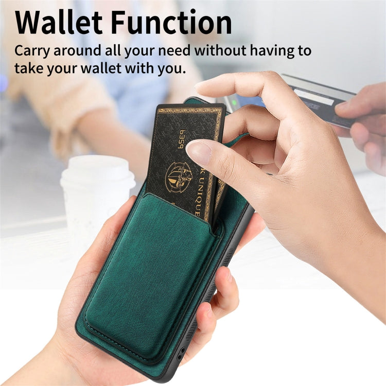 For Samsung Galaxy S25 5G Retro Leather Card Bag Magnetic Phone Case