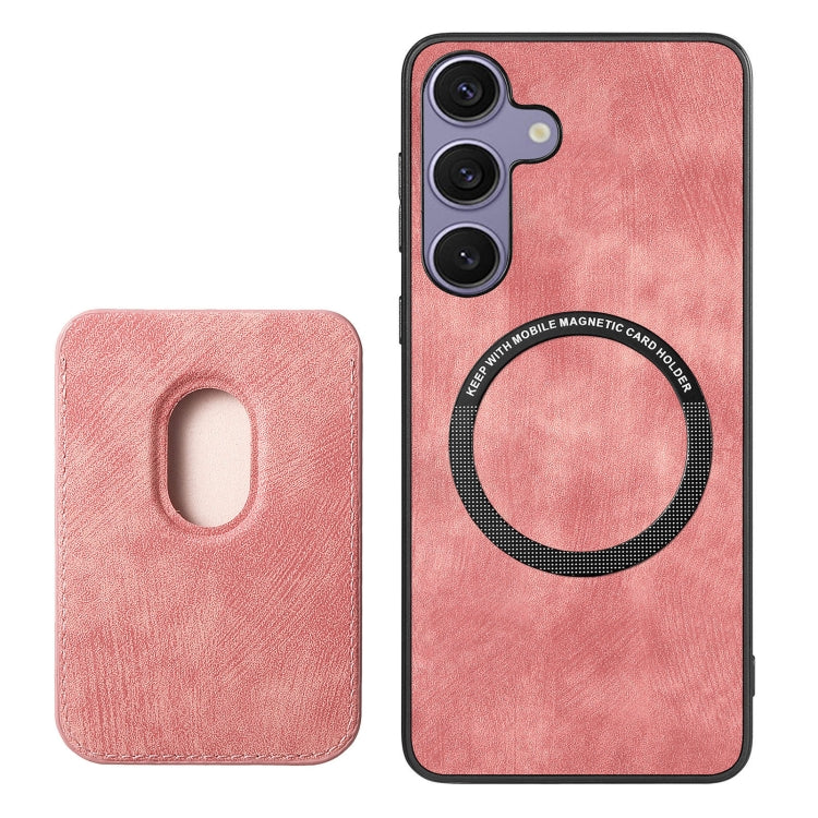 For Samsung Galaxy S25 5G Retro Leather Card Bag Magnetic Phone Case