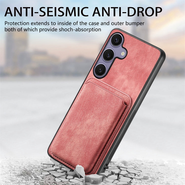 For Samsung Galaxy S25 5G Retro Leather Card Bag Magnetic Phone Case