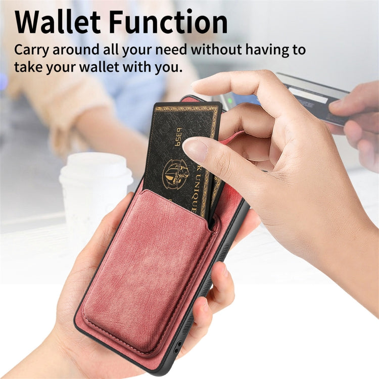 For Samsung Galaxy S25 5G Retro Leather Card Bag Magnetic Phone Case