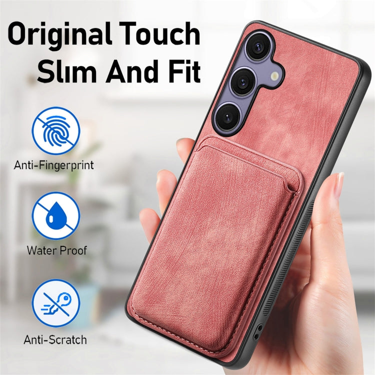 For Samsung Galaxy S25 5G Retro Leather Card Bag Magnetic Phone Case