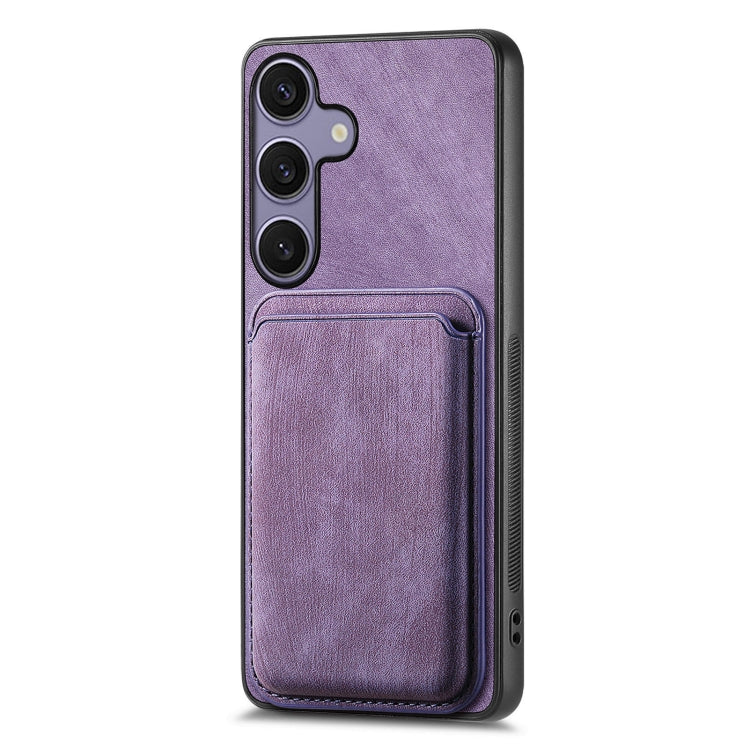 For Samsung Galaxy S25 5G Retro Leather Card Bag Magnetic Phone Case