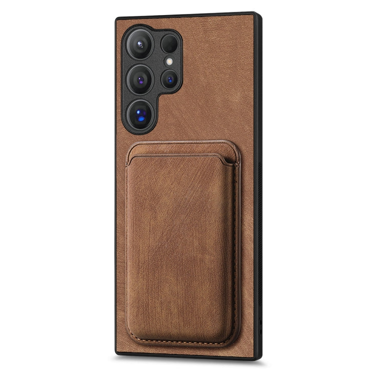 For Samsung Galaxy S25 Ultra 5G Retro Leather Card Bag Magnetic Phone Case