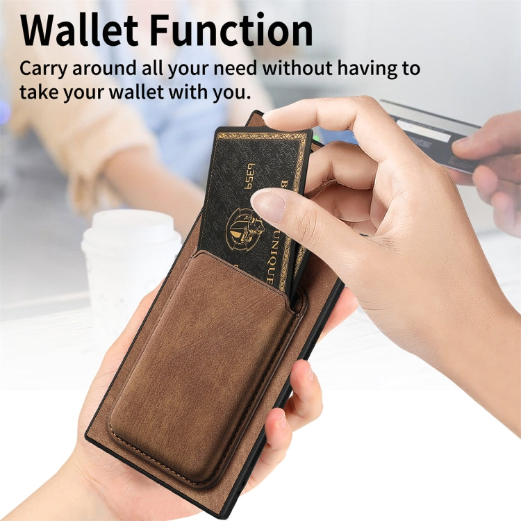 For Samsung Galaxy S25 Ultra 5G Retro Leather Card Bag Magnetic Phone Case