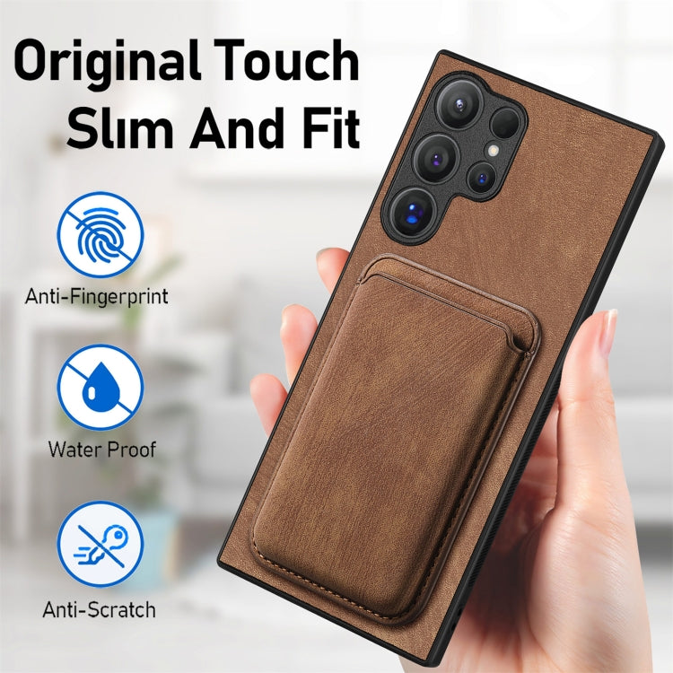For Samsung Galaxy S25 Ultra 5G Retro Leather Card Bag Magnetic Phone Case