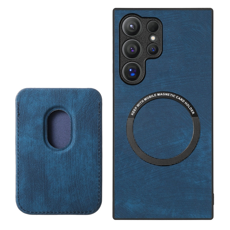 For Samsung Galaxy S25 Ultra 5G Retro Leather Card Bag Magnetic Phone Case