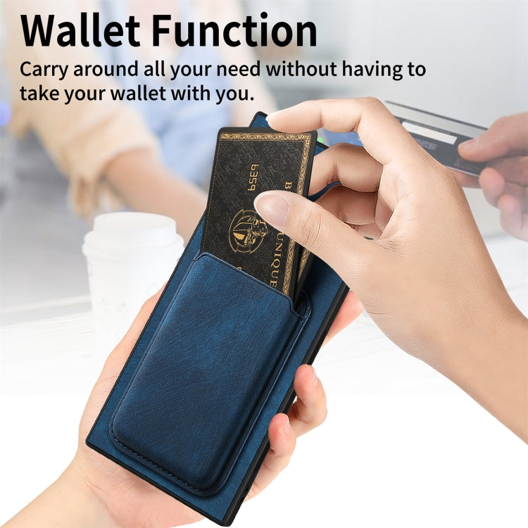 For Samsung Galaxy S25 Ultra 5G Retro Leather Card Bag Magnetic Phone Case