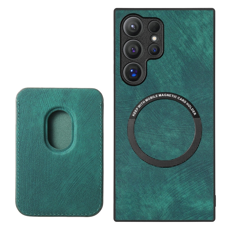 For Samsung Galaxy S25 Ultra 5G Retro Leather Card Bag Magnetic Phone Case