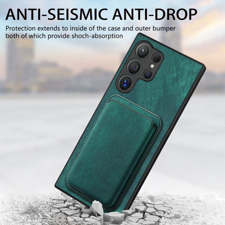 For Samsung Galaxy S25 Ultra 5G Retro Leather Card Bag Magnetic Phone Case