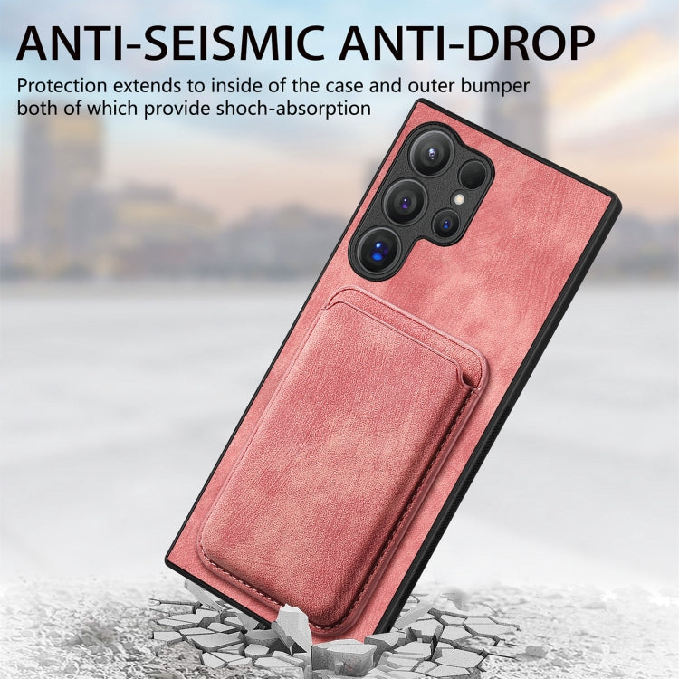 For Samsung Galaxy S25 Ultra 5G Retro Leather Card Bag Magnetic Phone Case
