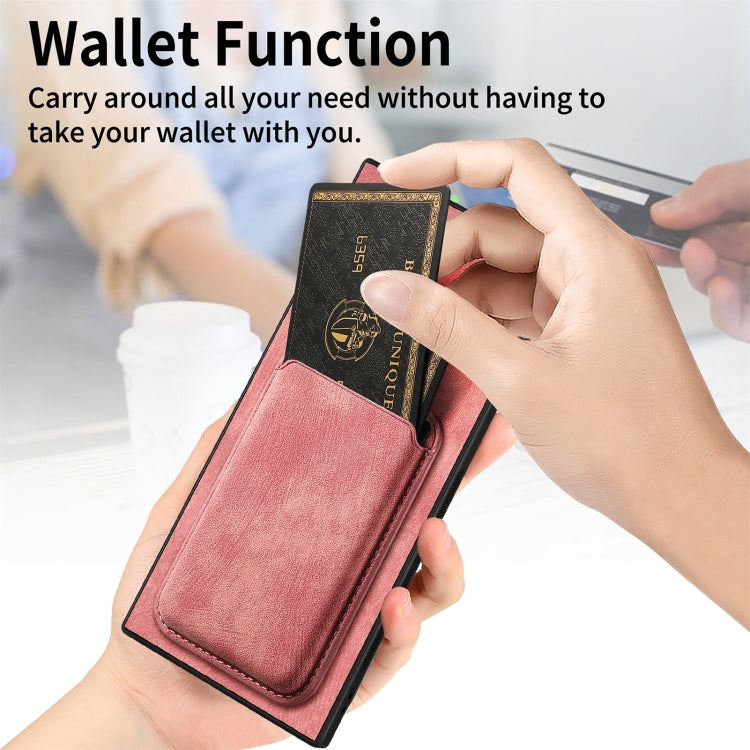 For Samsung Galaxy S25 Ultra 5G Retro Leather Card Bag Magnetic Phone Case