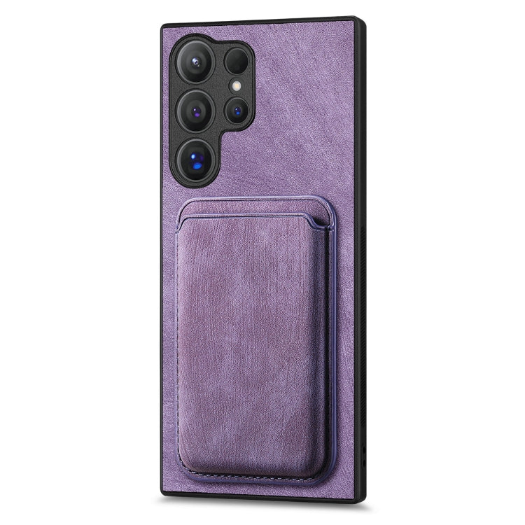 For Samsung Galaxy S25 Ultra 5G Retro Leather Card Bag Magnetic Phone Case