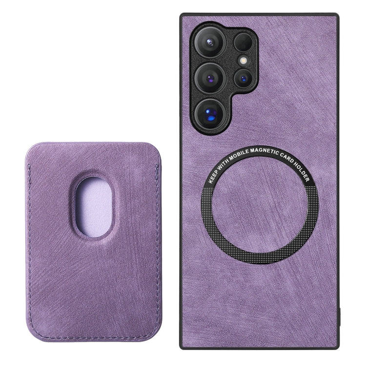 For Samsung Galaxy S25 Ultra 5G Retro Leather Card Bag Magnetic Phone Case