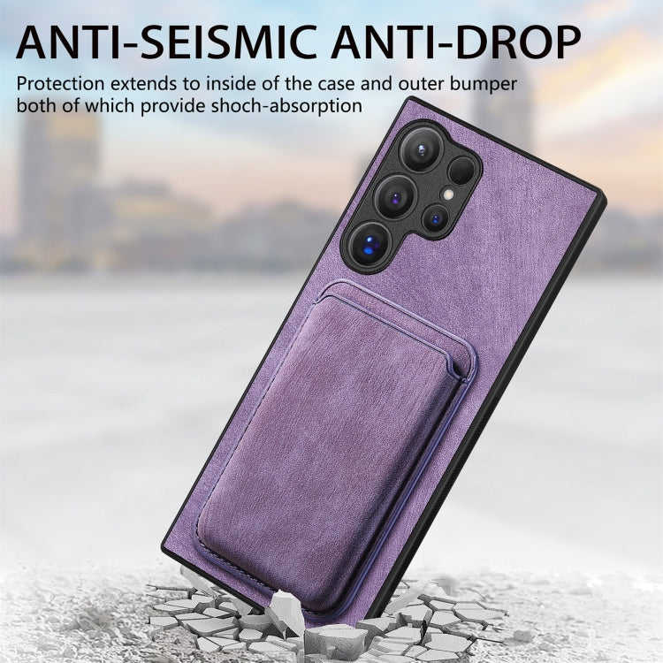 For Samsung Galaxy S25 Ultra 5G Retro Leather Card Bag Magnetic Phone Case